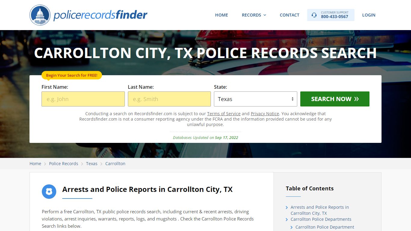 Carrollton, Pickens County, TX Police Reports & Police Department Records